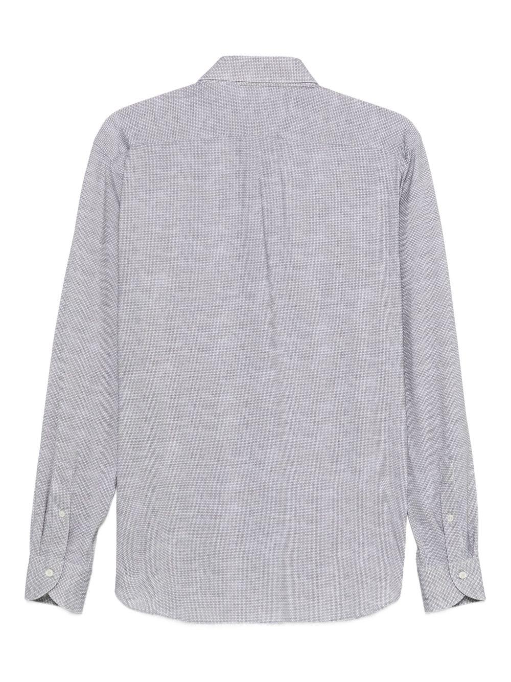 XACUS Camicia microfantasia in jersey grigio 