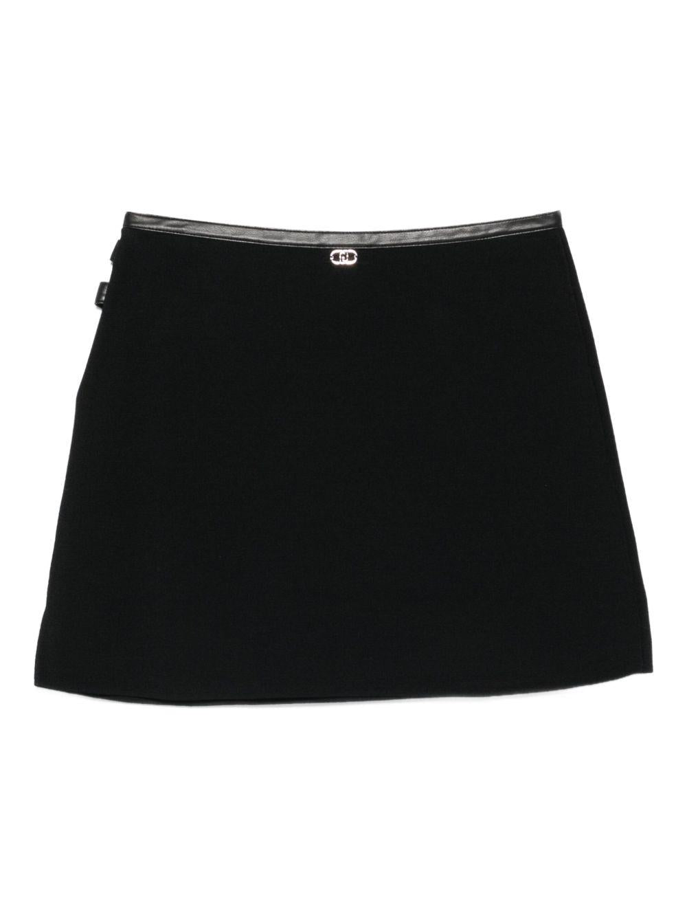 LIUJO Minigonna nera con fibbia laterale 