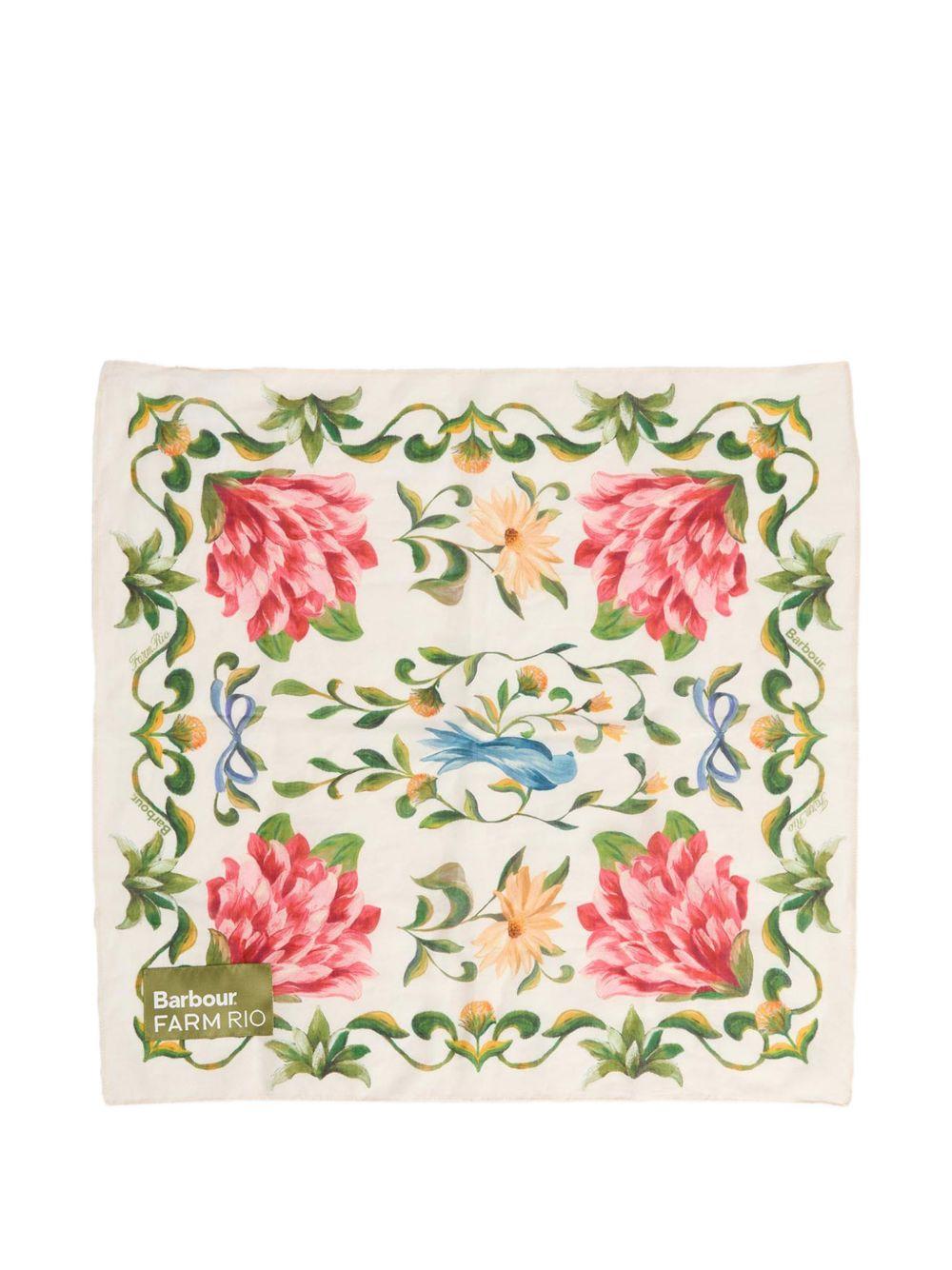 BARBOUR Sciarpa foulard con stampa floreale 