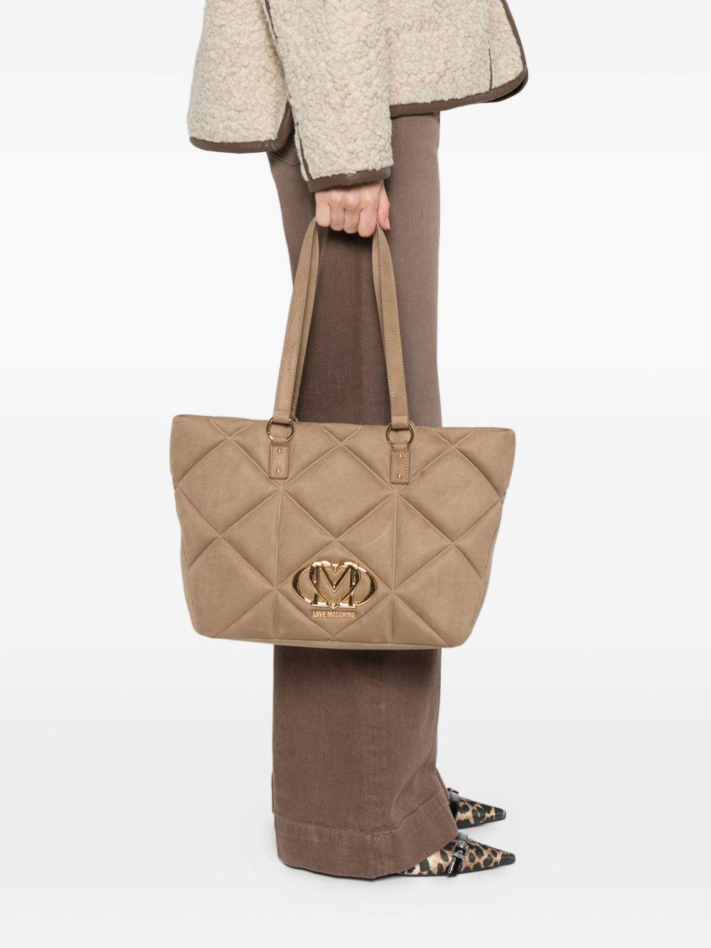 LOVE MOSCHINO Borsa a spalla trapuntata beige 