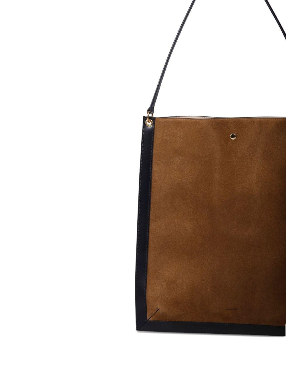 WANDLER Borsa a spalla Penny in suede tabacco 