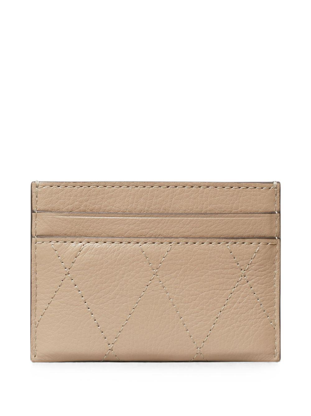 TORY BURCH Portacarte Charlie in pelle con logo dorato 