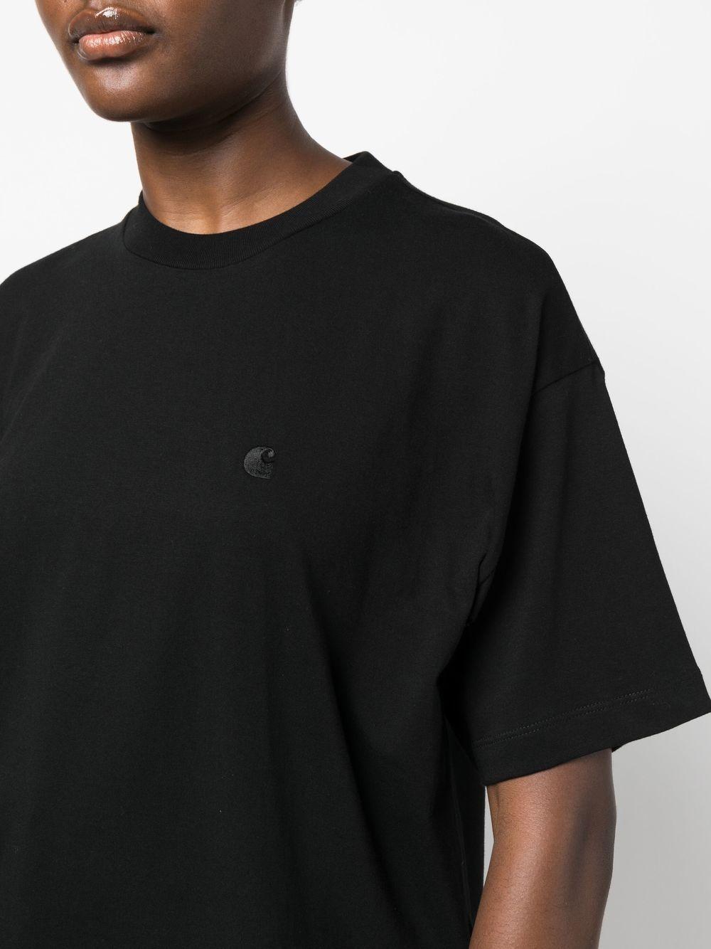 CARHARTT WIP T-shirt girocollo in cotone nera a maniche corte 