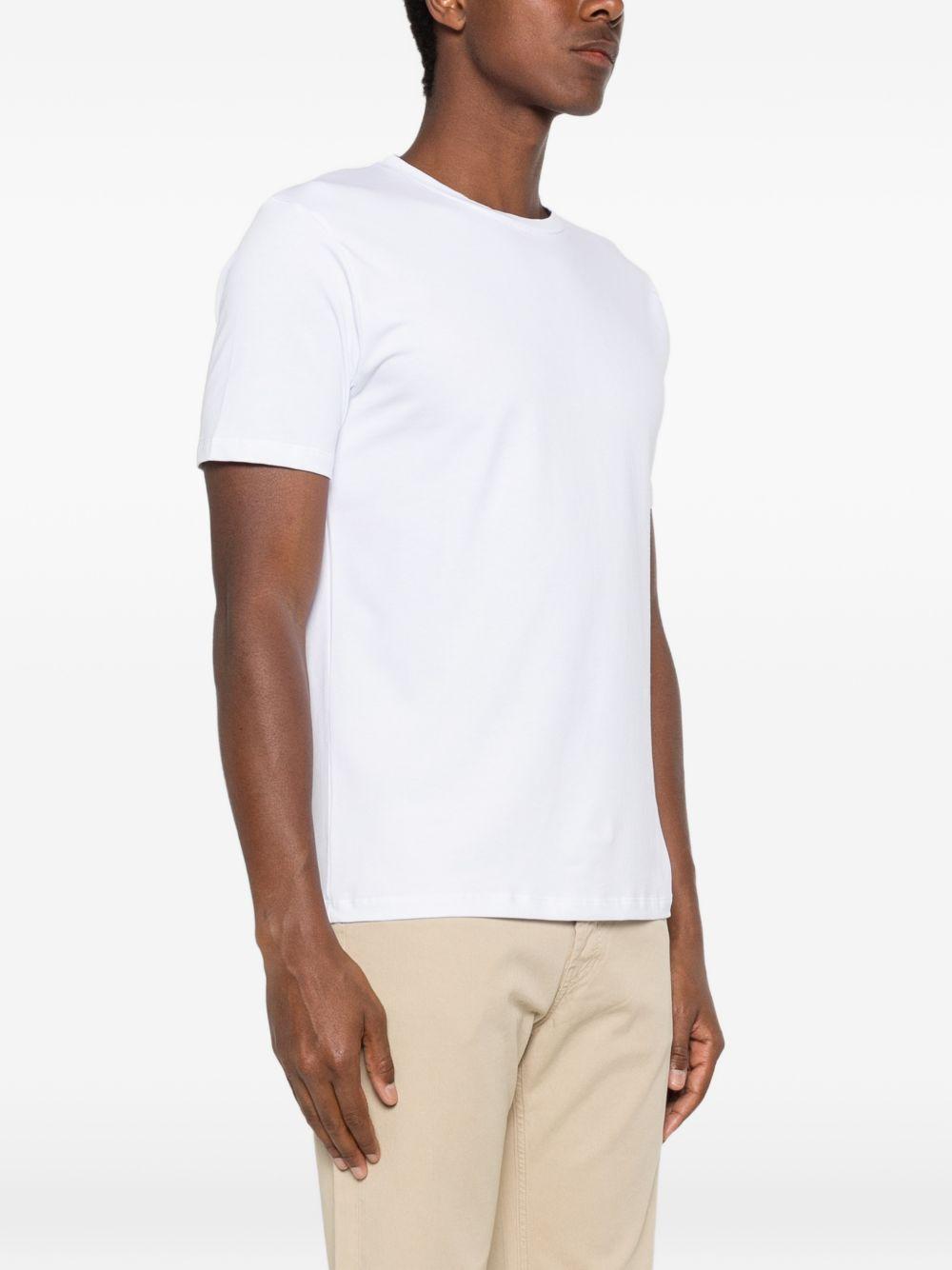 DANIELE FIESOLI T-shirt in cotone elasticizzato bianco con girocollo 