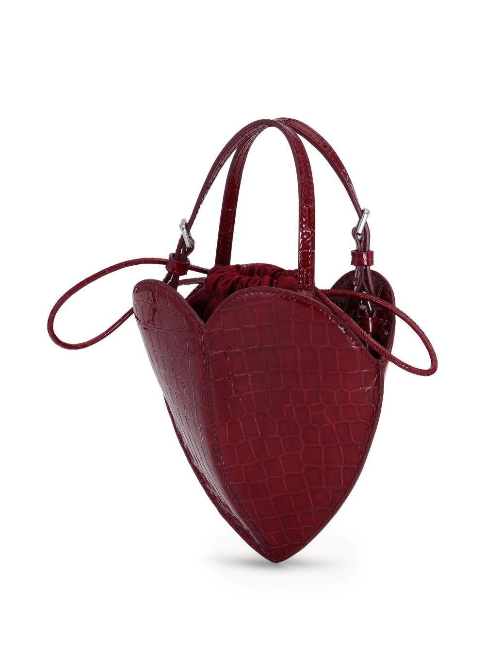 ROTATE Borsa a tracolla a forma di cuore in pelle bordeaux cocco 