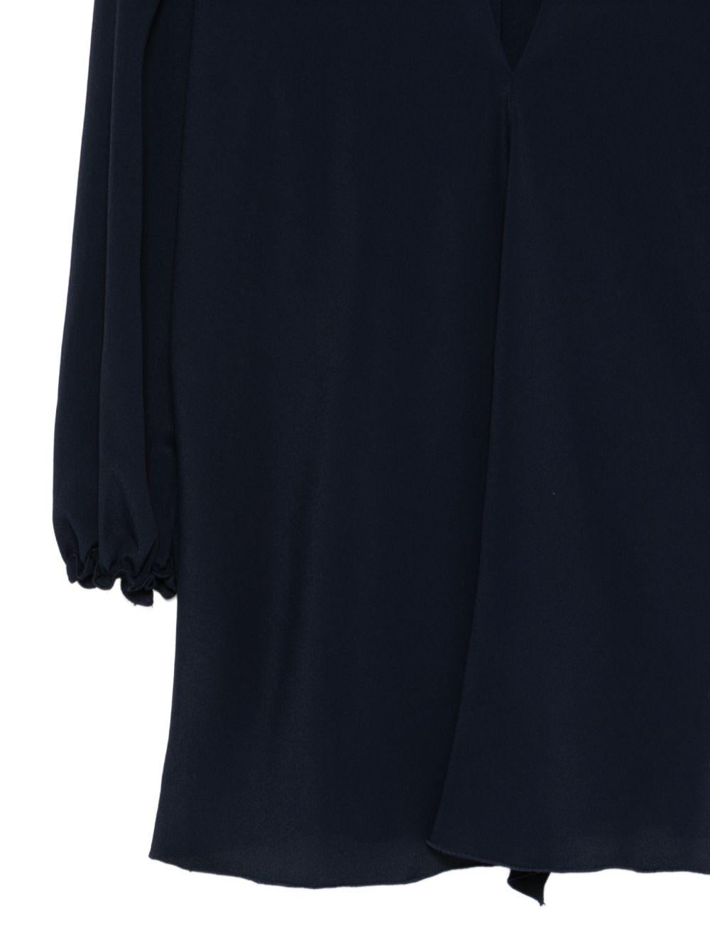 SEVENTY Blusa blu con scollo a V 