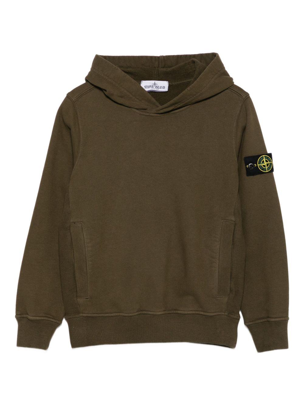 STONE ISLAND Felpa con cappuccio e logo 