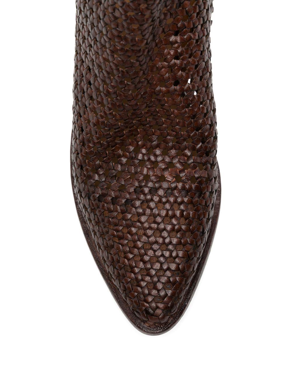 ZOLFO Stivaletti Melody in pelle intrecciata marsala 