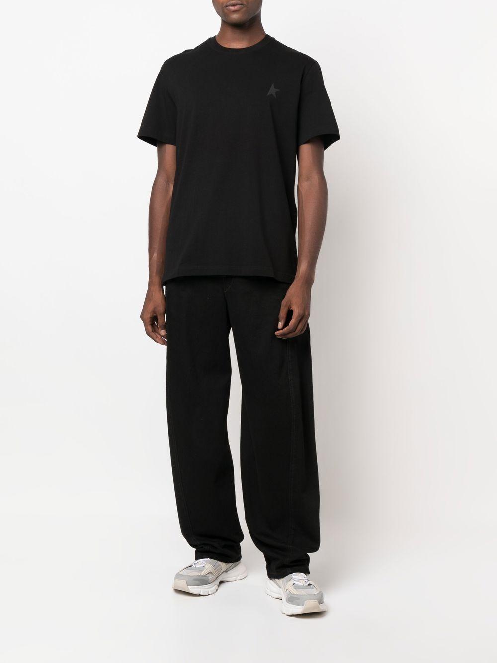 GOLDEN GOOSE T-shirt in cotone nero con stella 