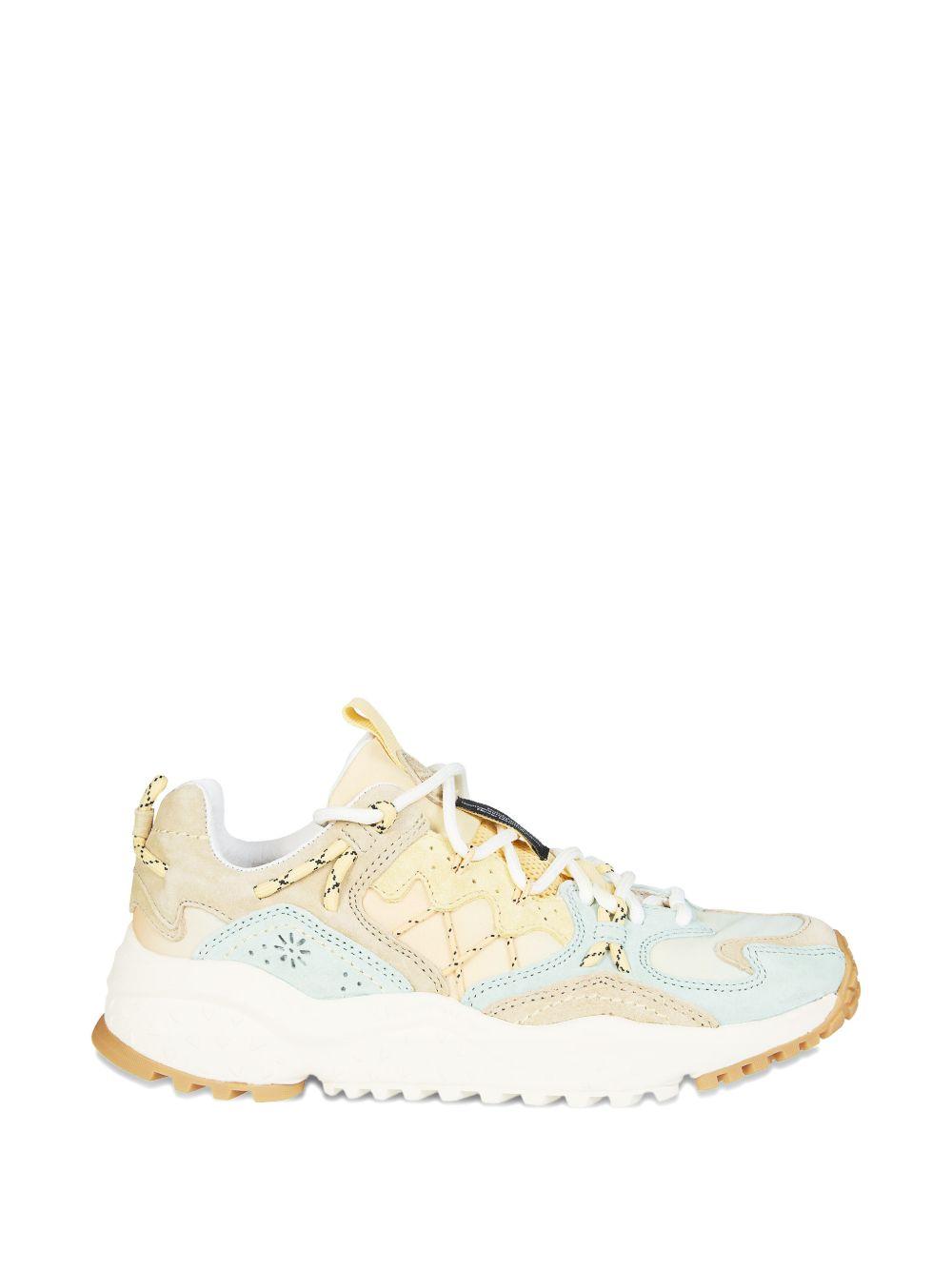 FLOWER MOUNTAIN Sneakers multicolore celeste, giallo e beige 