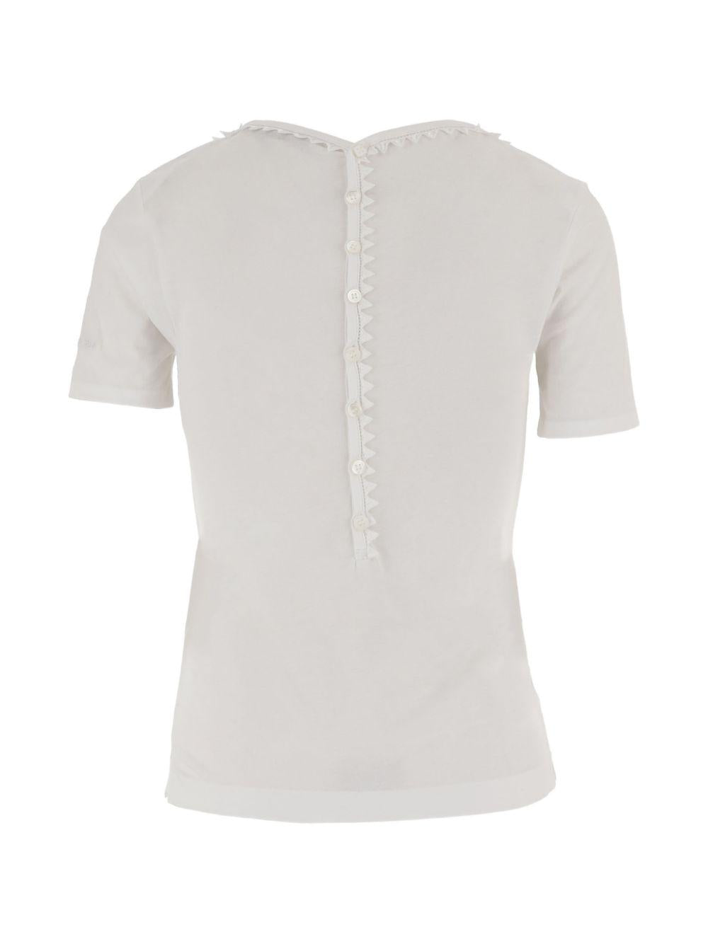 JACQUEMUS T-shirt in cotone bianco con bottoncini 