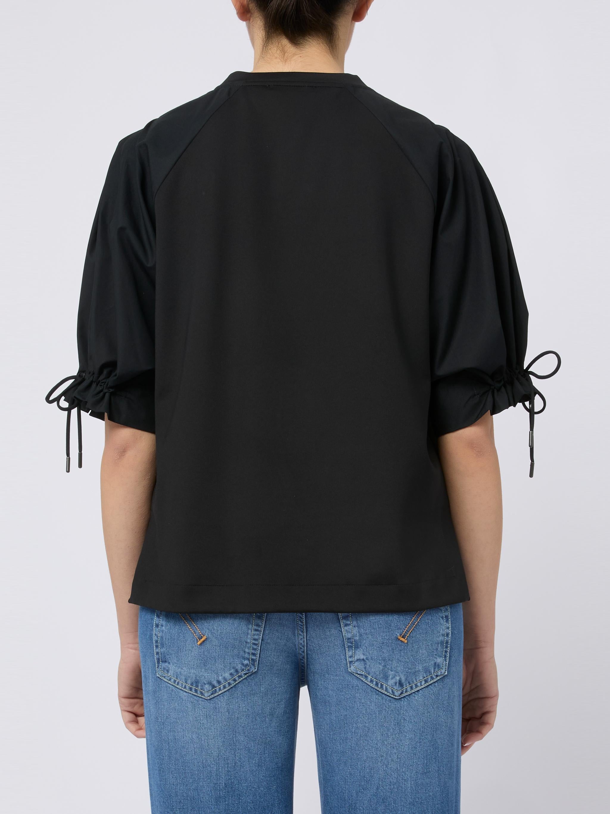 MAX MARA Top West elegante con coulisse alle maniche nero 