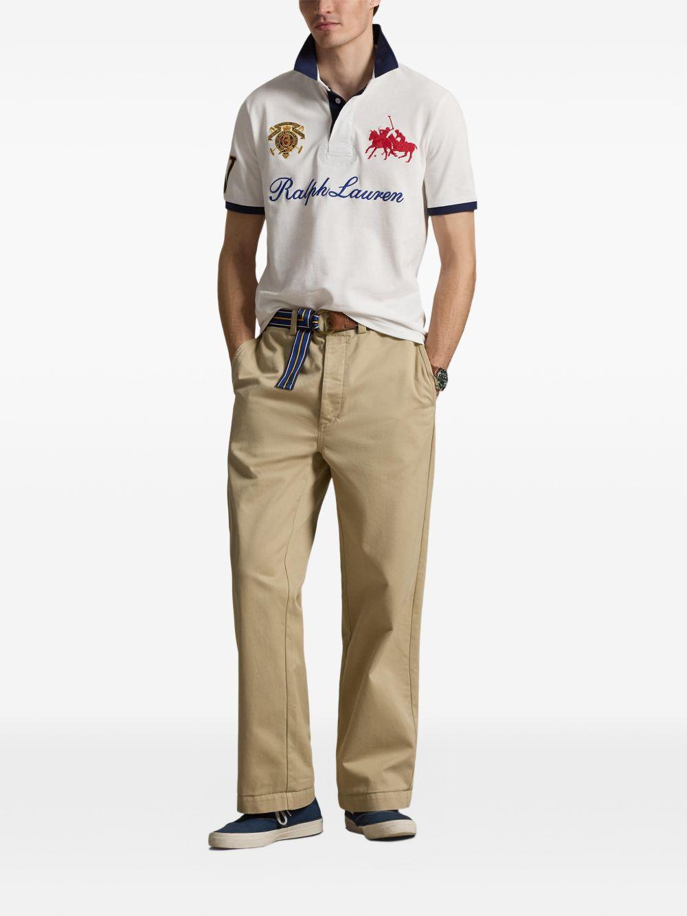 POLO RALPH LAUREN Polo in cotone bianco con ricami 