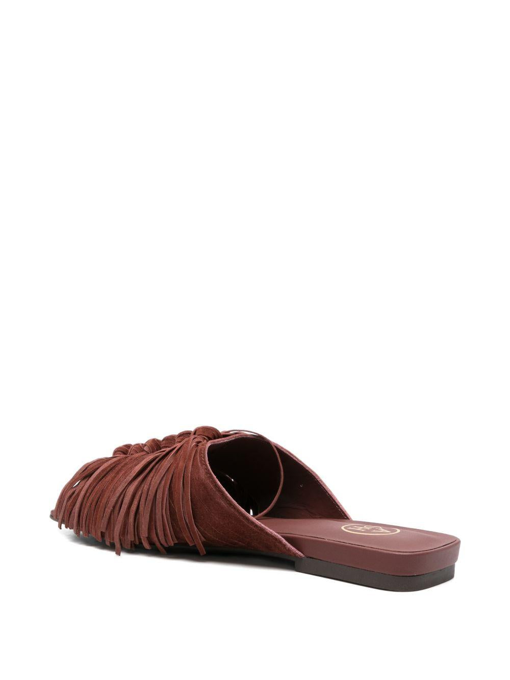 ASH Ciabatte Brigitte con fascia e frange in suede 