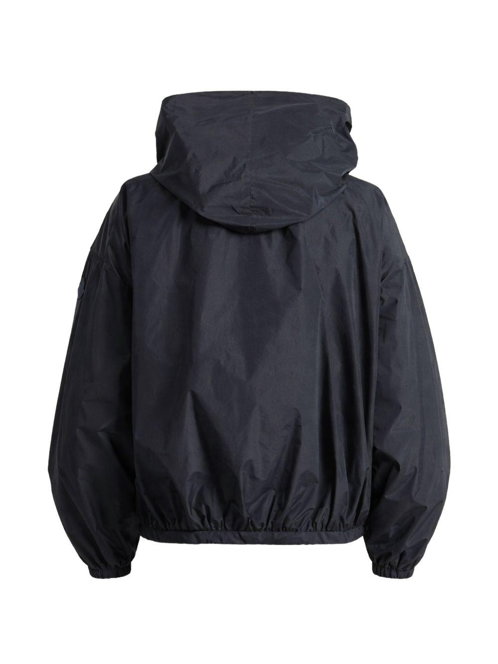 MONCLER Giubbotto tech con fiocco e cappuccio blu 