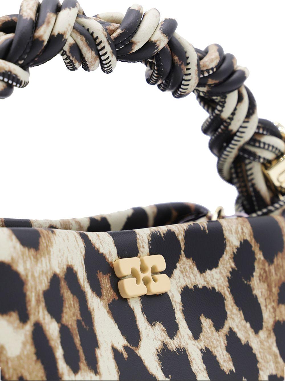 GANNI Borsa a mano 'Leopard Bou' piccola 