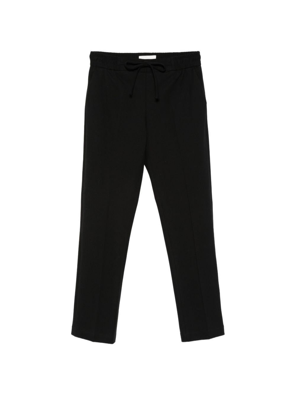 CIRCOLO 1901 Pantaloni in cotone elasticizzato nero con coulisse in vita 