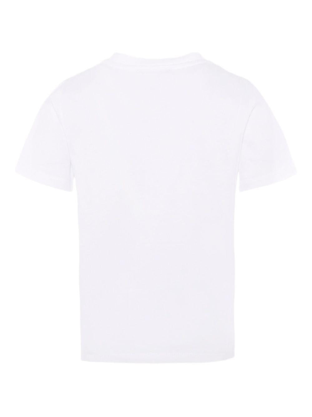 BALMAIN T-shirt in cotone bianco con stampa 