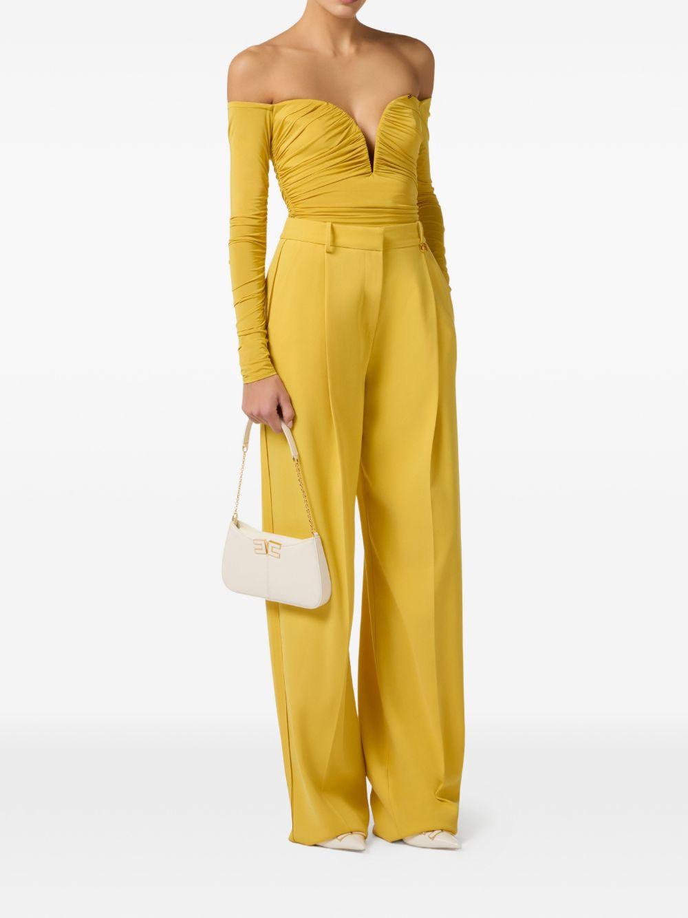 ELISABETTA FRANCHI Pantaloni sartoriali in tessuto giallo 