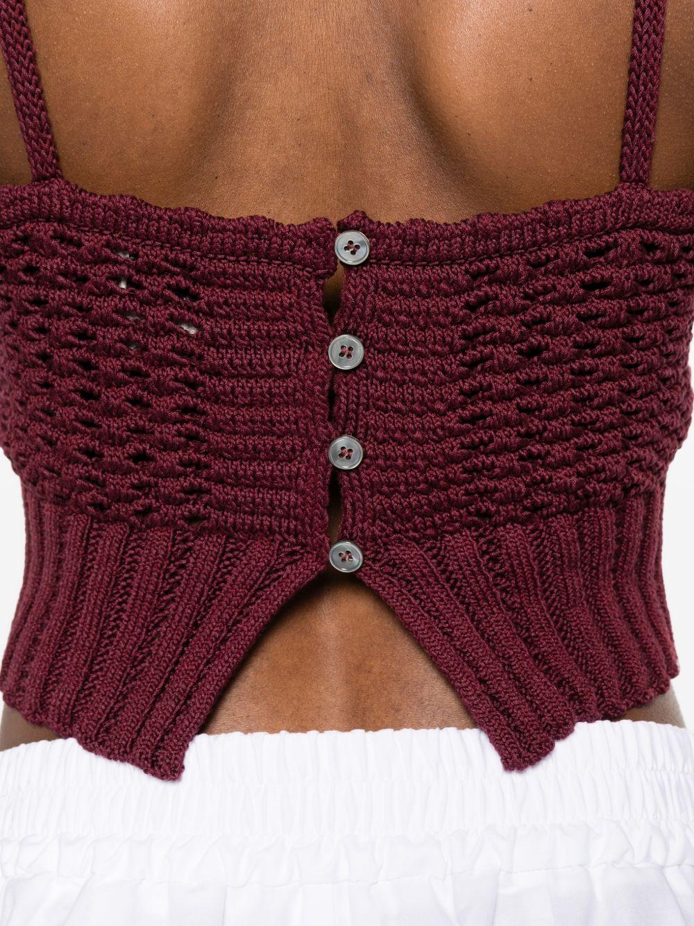 FORTE FORTE Top in crochet bordeaux 