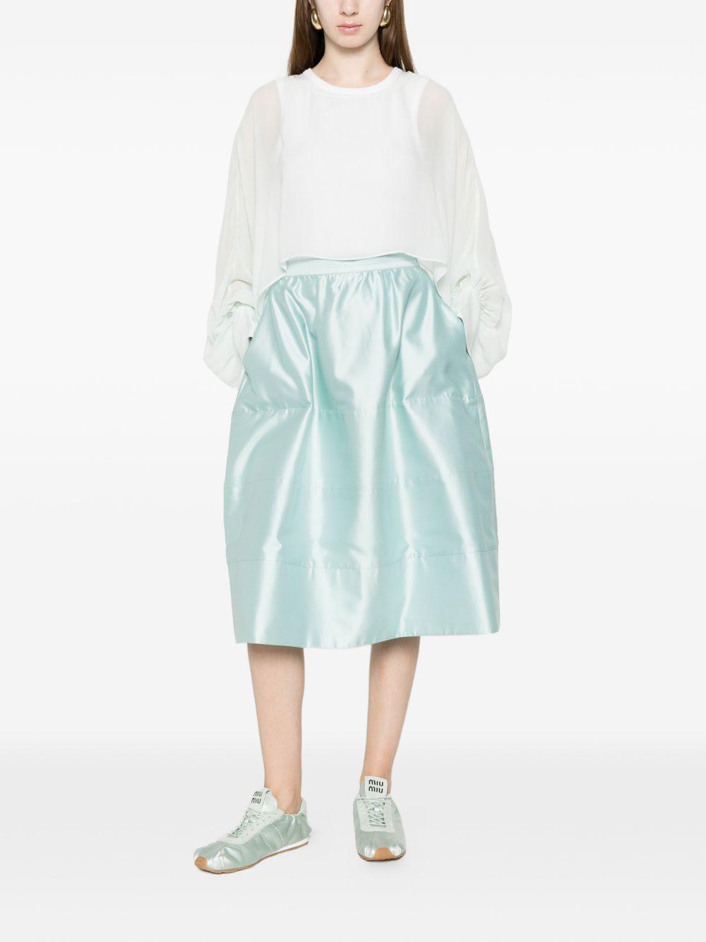 TWINSET Camicia celeste con maniche a sbuffo e scollo a barca 