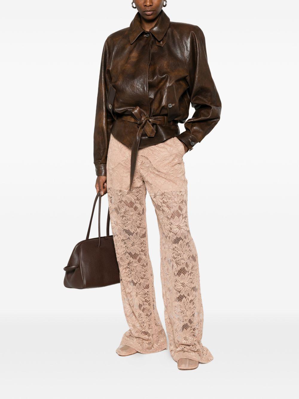 SPORTMAX Pantaloni Afoso in pizzo color nude 