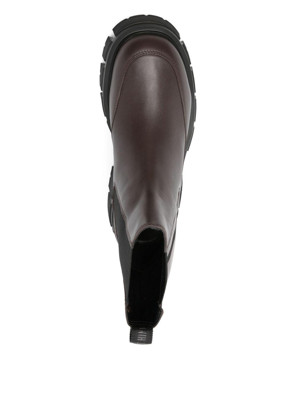 LOVE MOSCHINO Stivaletti in pelle di vitello marrone 