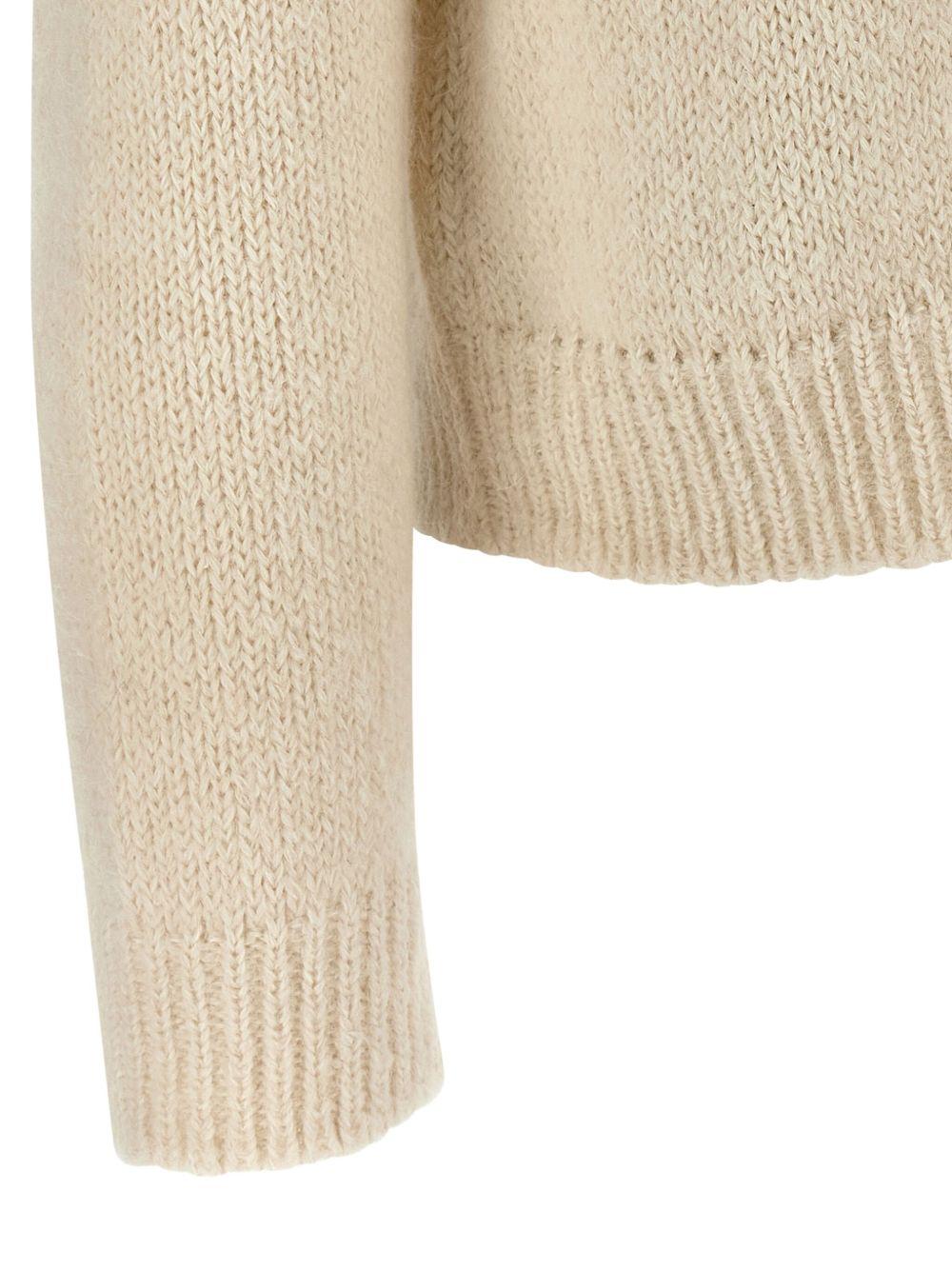 JIL SANDER Maglione girocollo in lana beige 