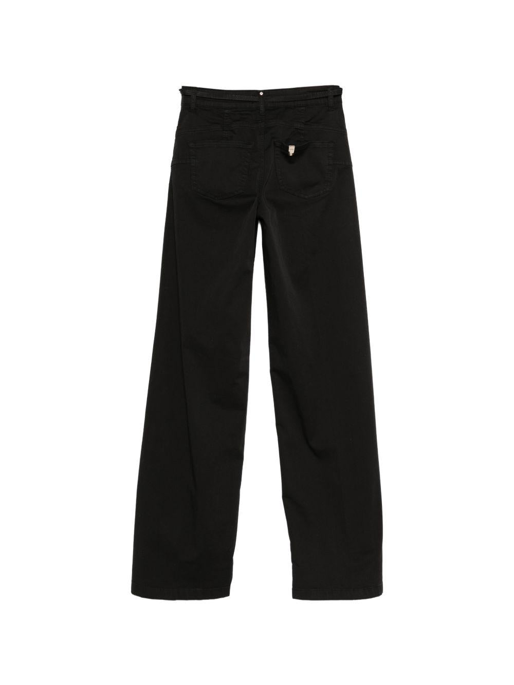 LIUJO Jeans neri a vita alta con cinturina 