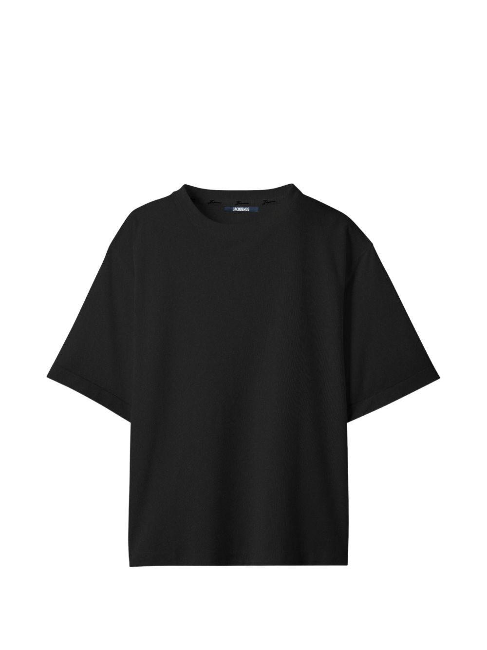 JACQUEMUS T-shirt nera a girocollo 