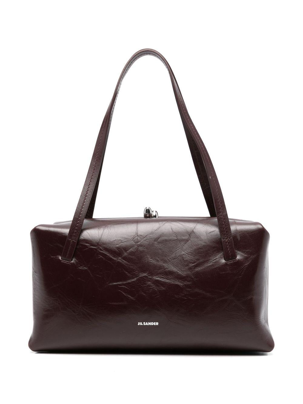 JIL SANDER Borsa a spalla piccola in pelle bordeaux 'Goji' 