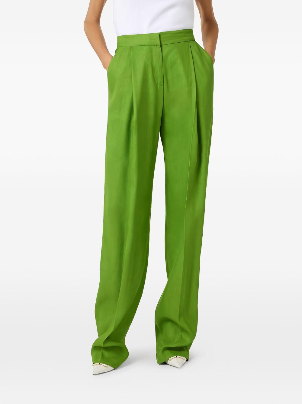 ELISABETTA FRANCHI Pantaloni verdi eleganti a gamba dritta 