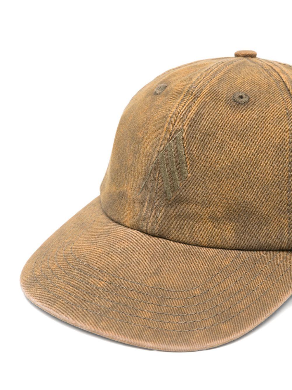 THE ATTICO Cappello baseball in cotone marrone sporco 