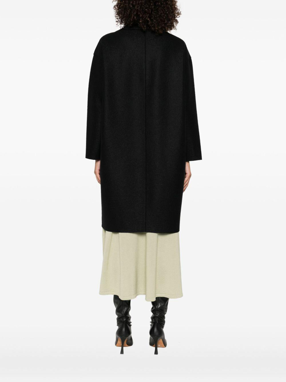 HARRIS WHARF LONDON Cappotto doppiopetto in lana nera 