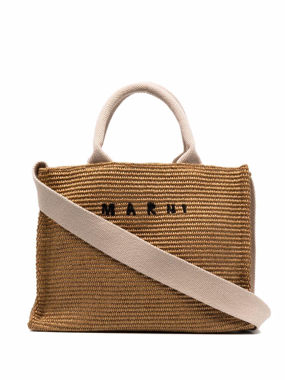 MARNI Borsa tote East-West in rafia 