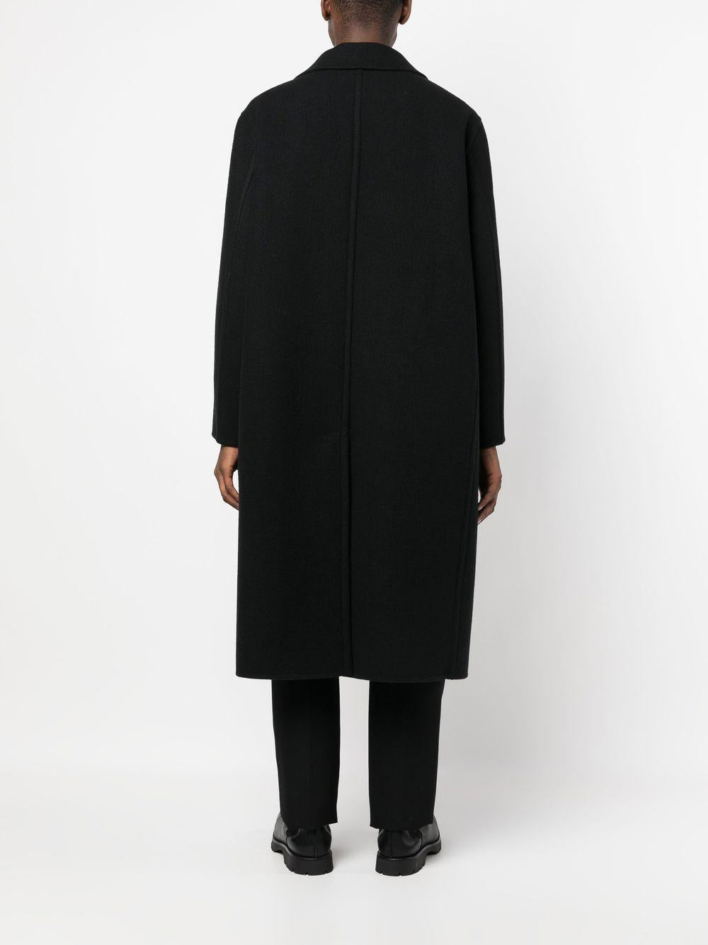 JIL SANDER Cappotto doppiopetto in lana vergine nera 