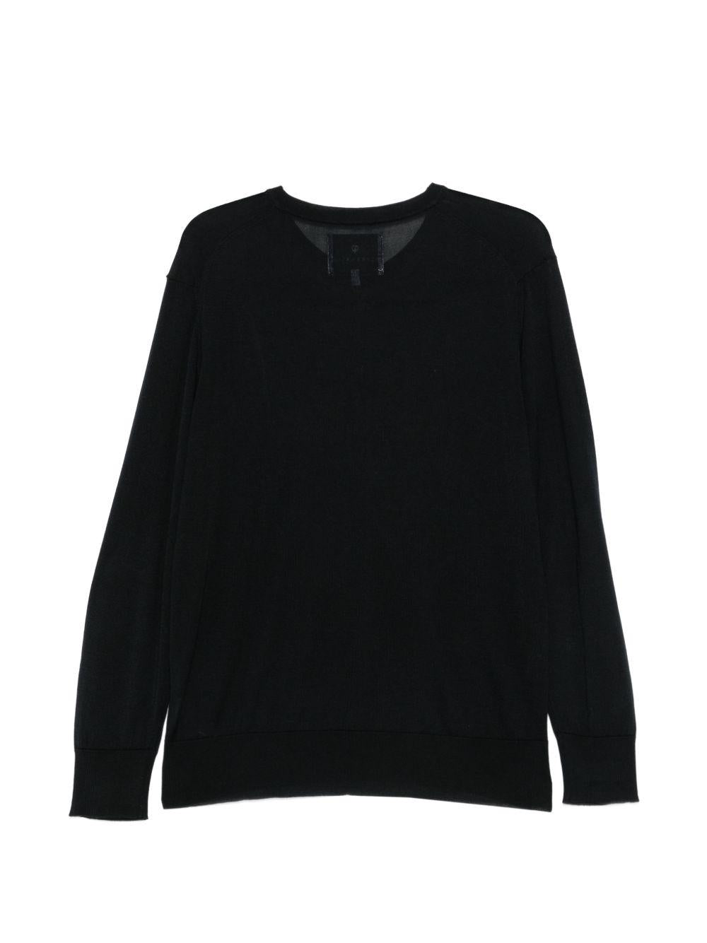 SEVEN GAUGE Cardigan nero in maglia con bottoni 