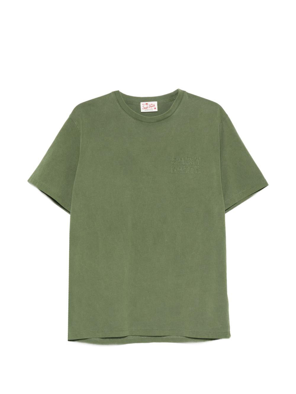 MC2 SAINT BARTH T-shirt Portofino in cotone verde muschio con logo 