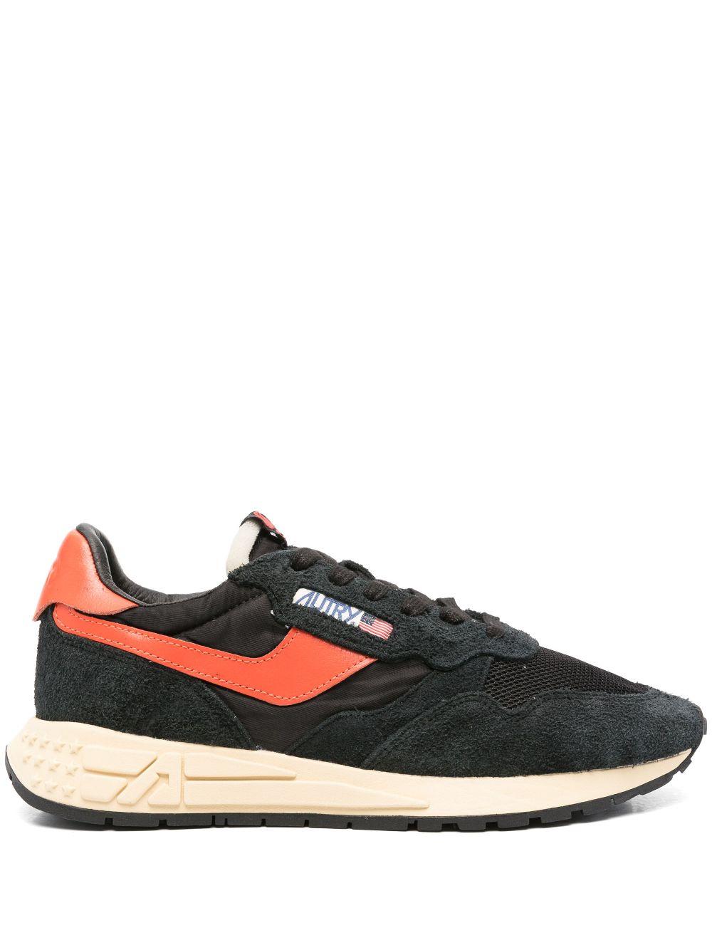 AUTRY Sneakers Reelwind nero e arancione con camoscio 