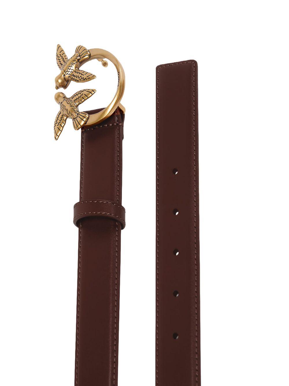 PINKO Cintura Love Berry marrone e oro 