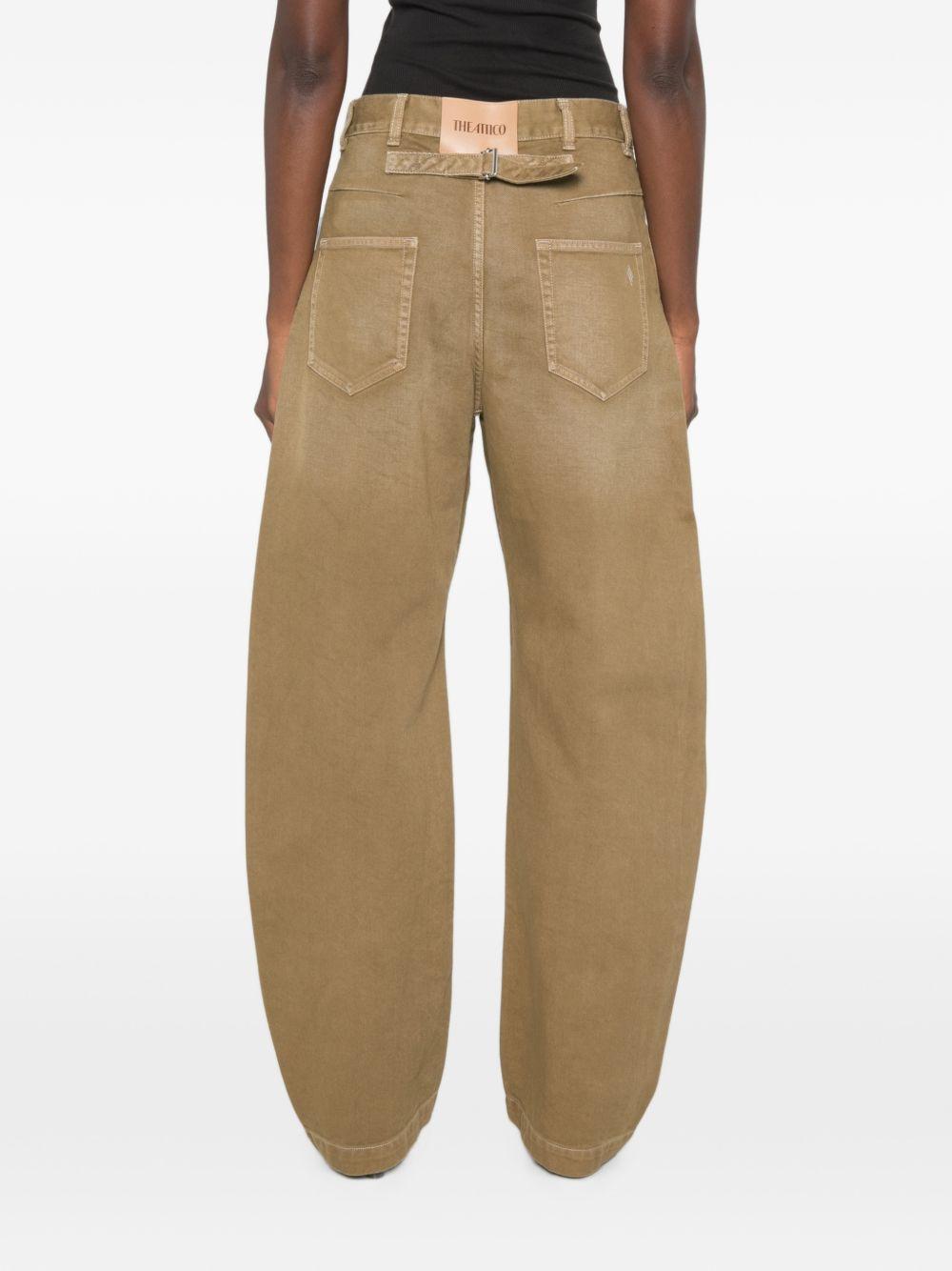 THE ATTICO Jeans Long Pants in denim lavato a vita alta 
