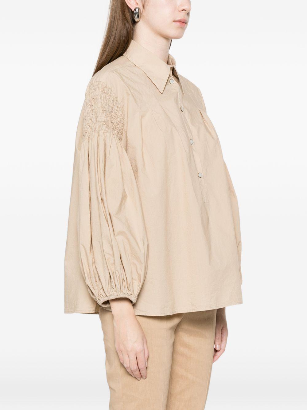 PINKO Camicia beige Bouquet con chiusura a bottoni 