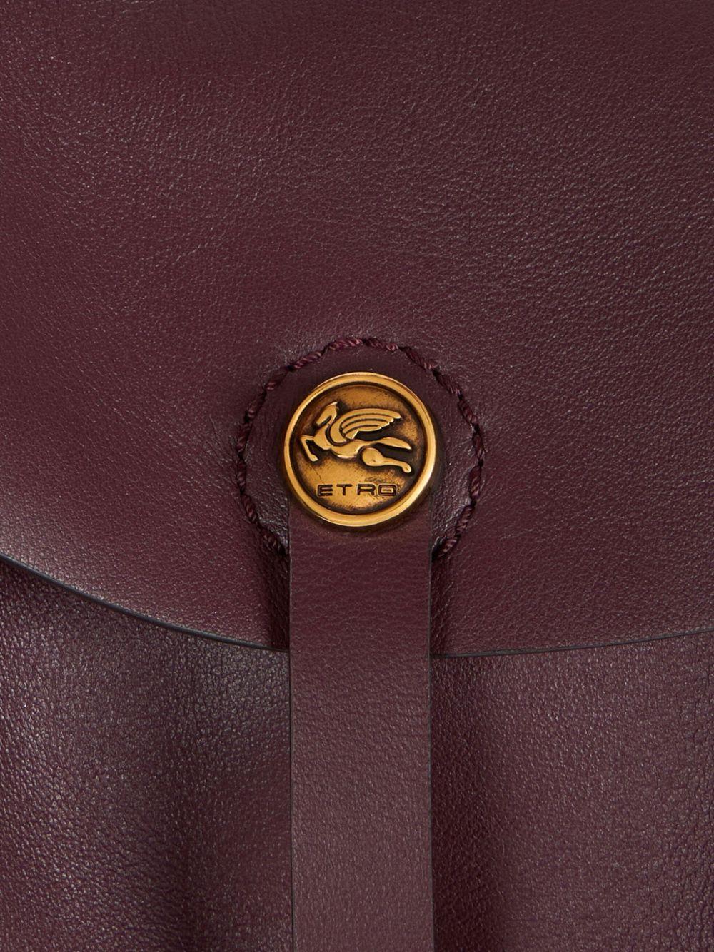ETRO Borsa a spalla 'Pony' media in pelle bordeaux 