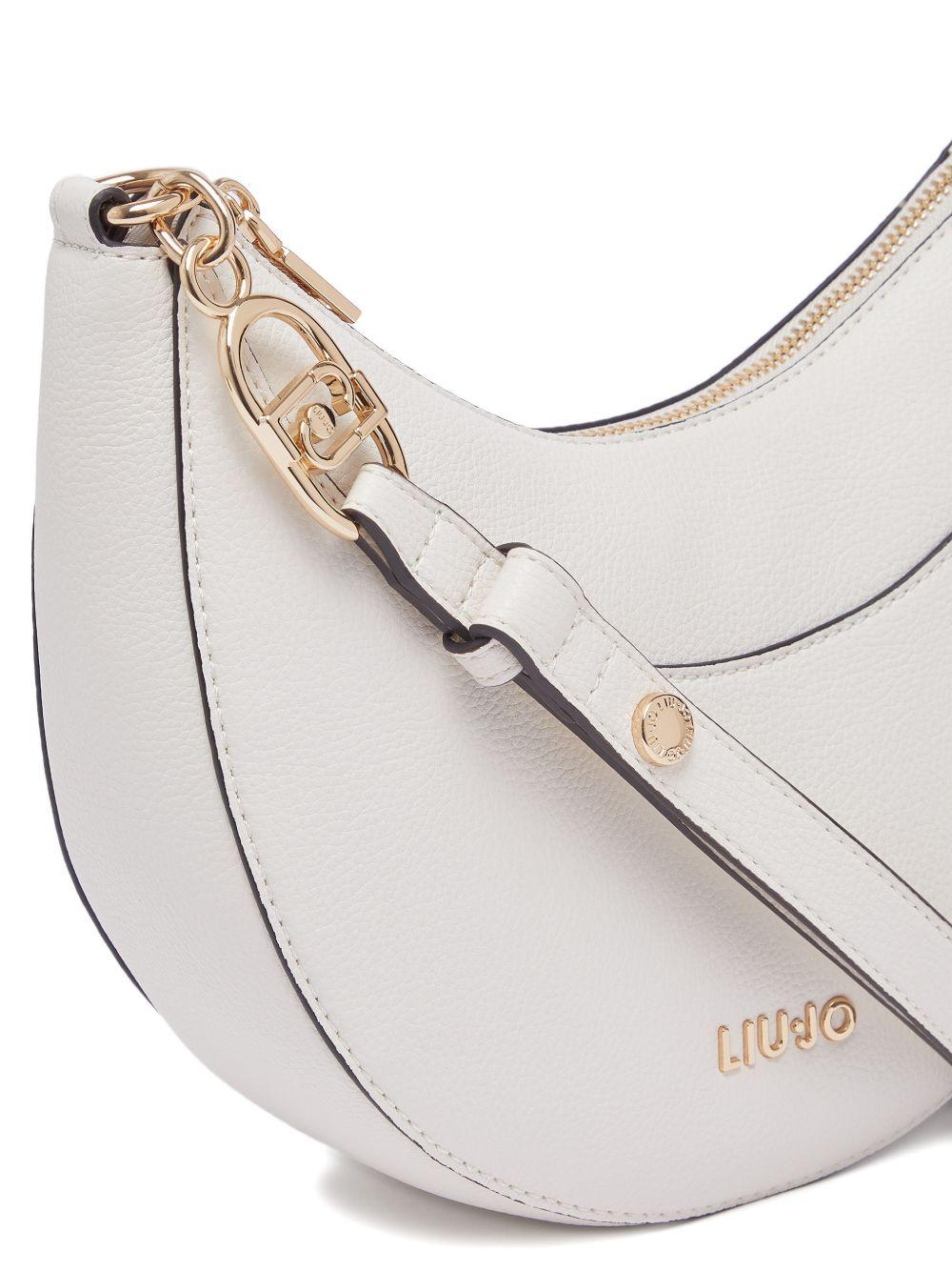 LIUJO Borsa hobo media bianco sporco con charm 