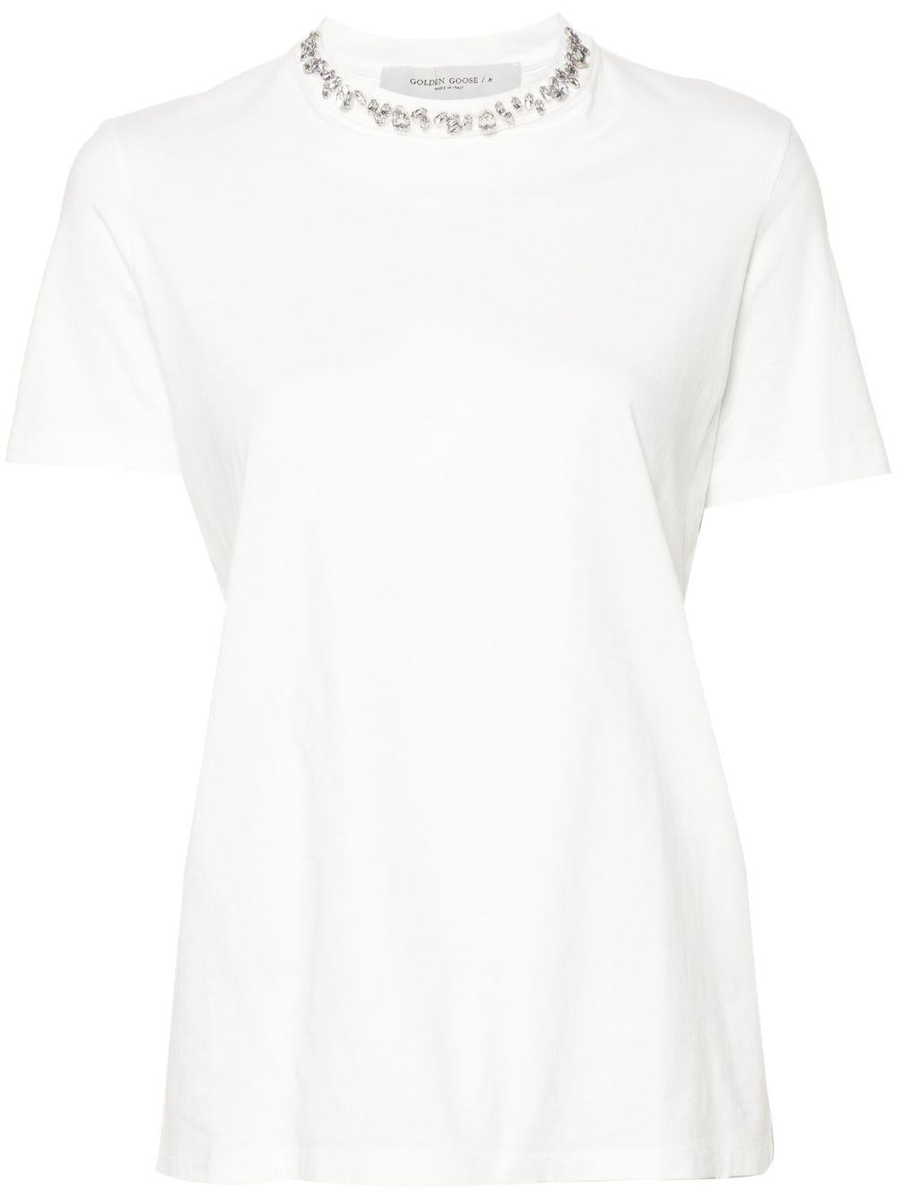 GOLDEN GOOSE T-shirt bianca in cotone 