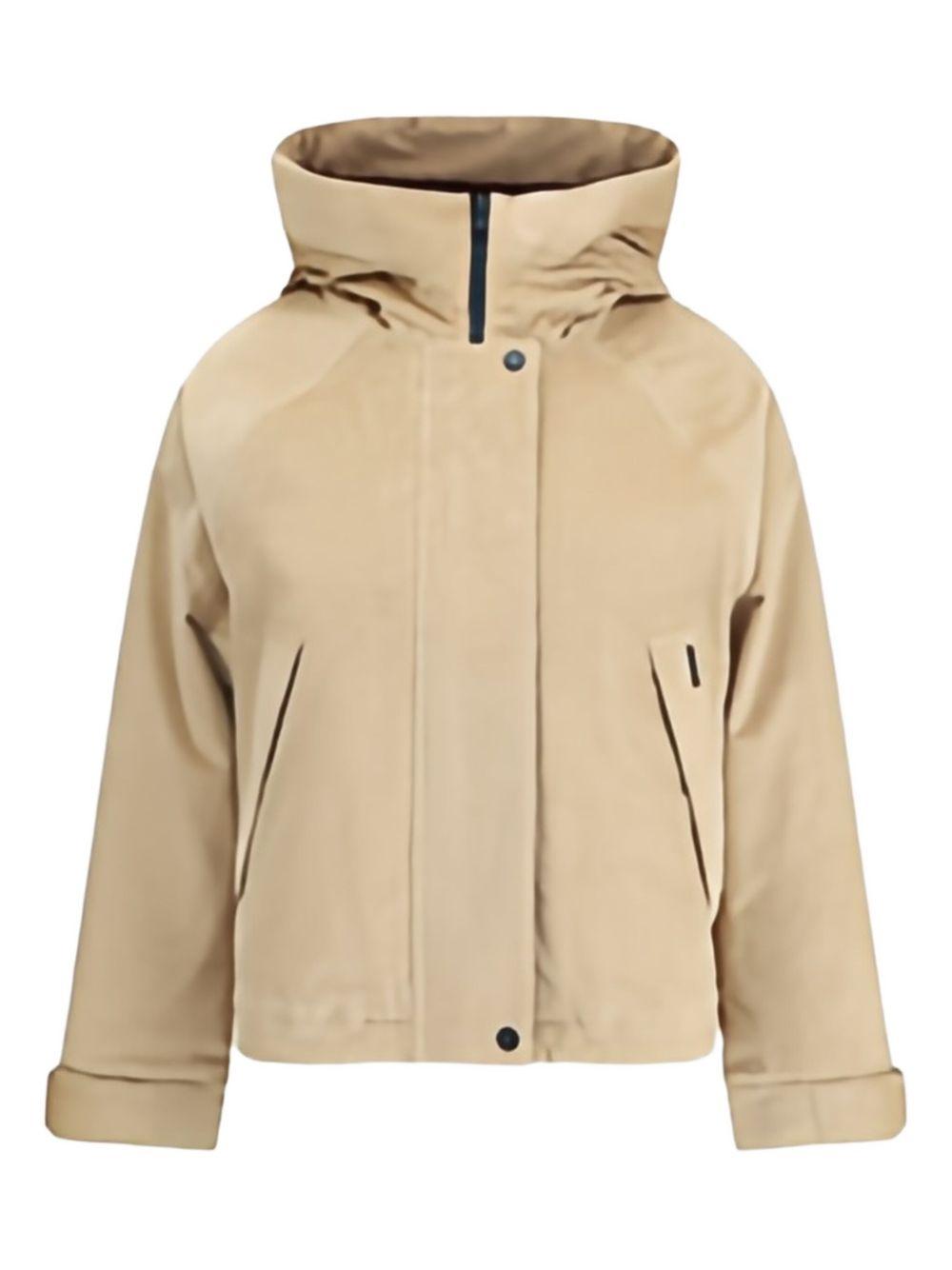 WOOLRICH Giubbotto beige con cappuccio 