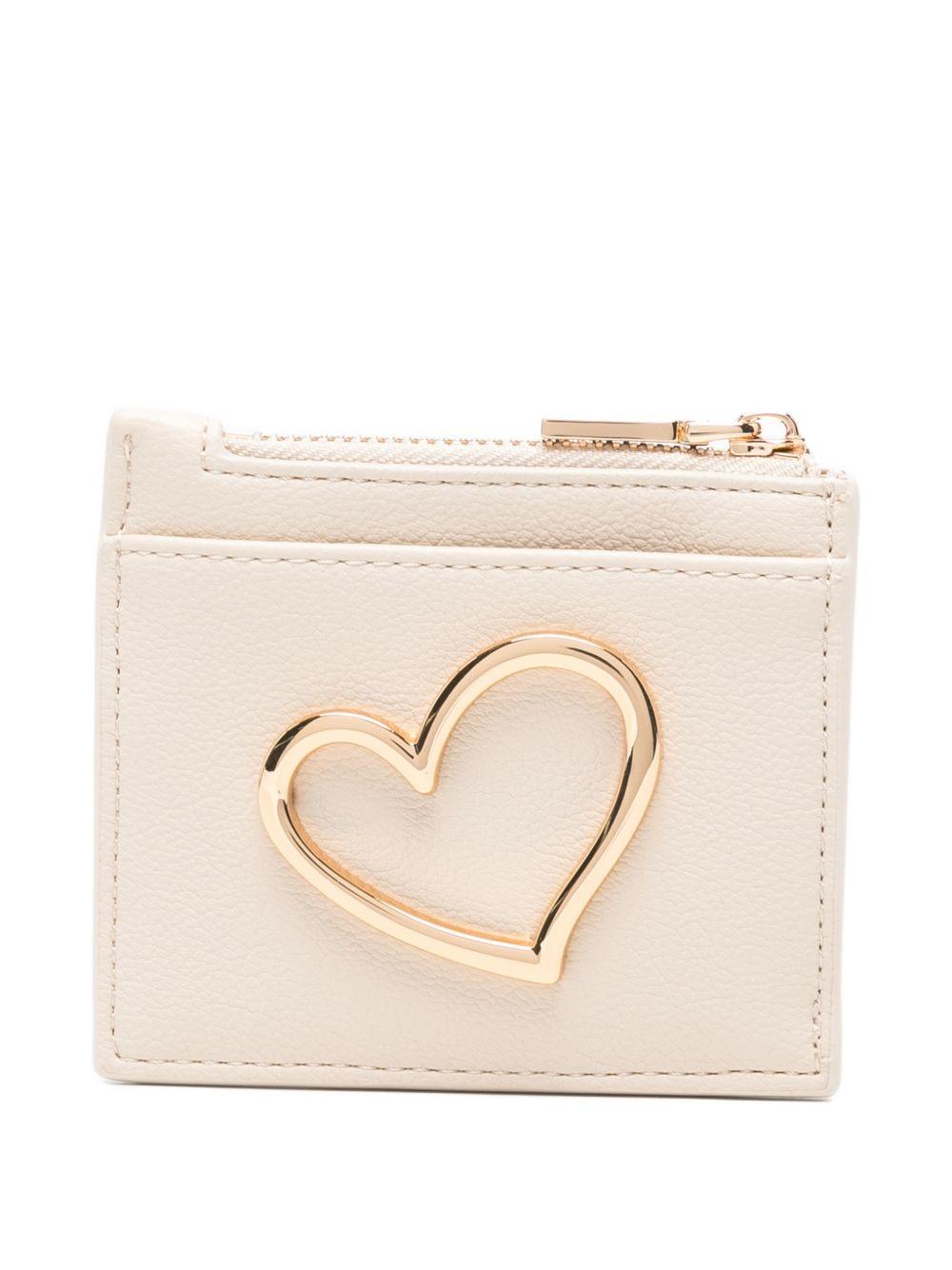 LOVE MOSCHINO Porta carte avorio con tasca porta monete 