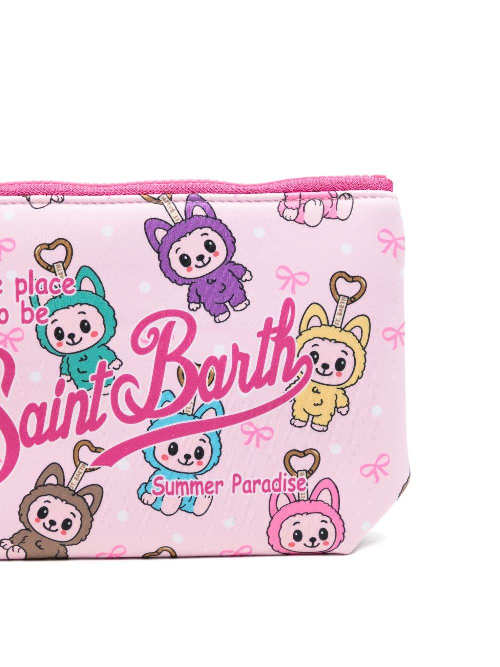 MC2 SAINT BARTH Pochette con stampa grafica a cartoon rosa 