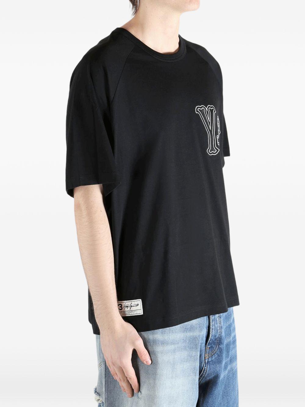 Y3 T-shirt a maniche corte in cotone nero con logo 