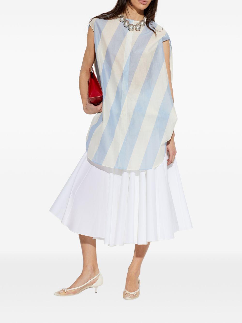 JACQUEMUS Abito corto 'Berlingot' a strisce bianche e celesti 